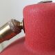 Vintage laying lamp in brass and grainy red aluminum - 50s