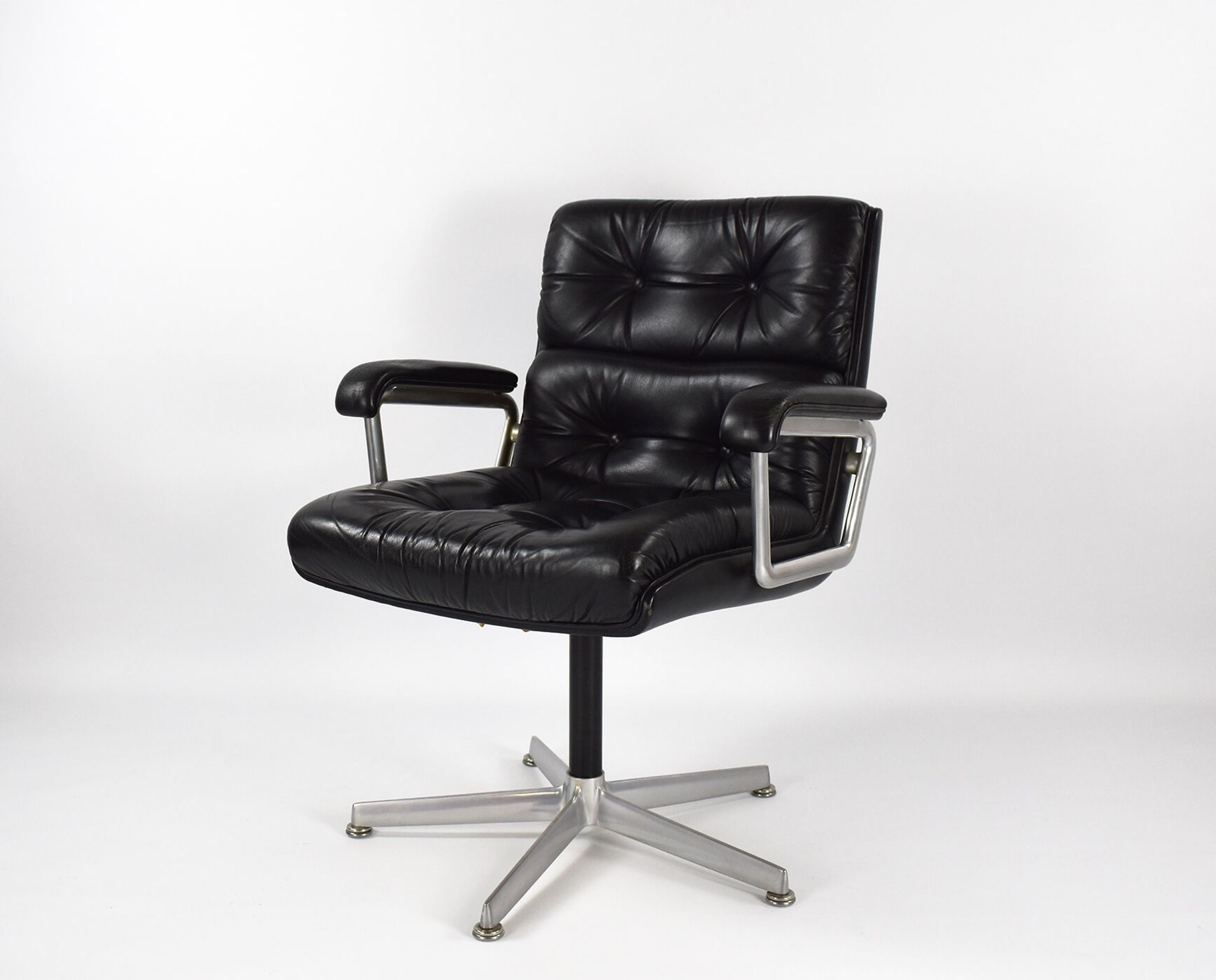 1970s Leather Chair by Girsberger Eurochair Mid Century