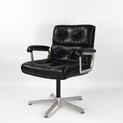 1970s Leather Chair by Girsberger Eurochair Mid Century