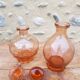 Duo de flacons en verre rose vintage