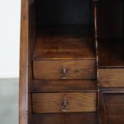 Antique English oak secretaire late 18th/early 19th century with stepped interior and working locks