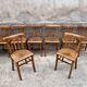 Series of 8 chairs bistro wood curve