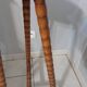 Pedestal table turned wooden stool vintage 50s