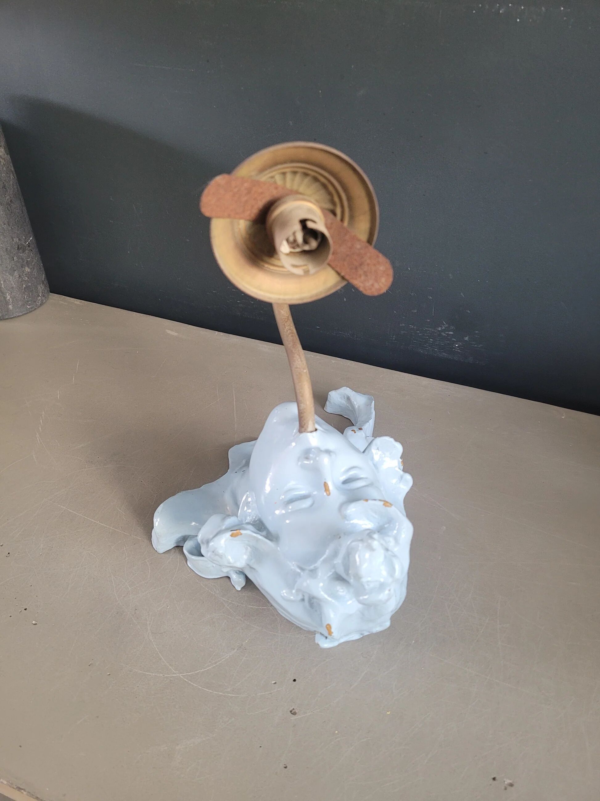 Vintage opaline globe sculptural wall light