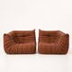 Paire de chauffeuses Togo de Michel Ducaroy, Ligne Roset