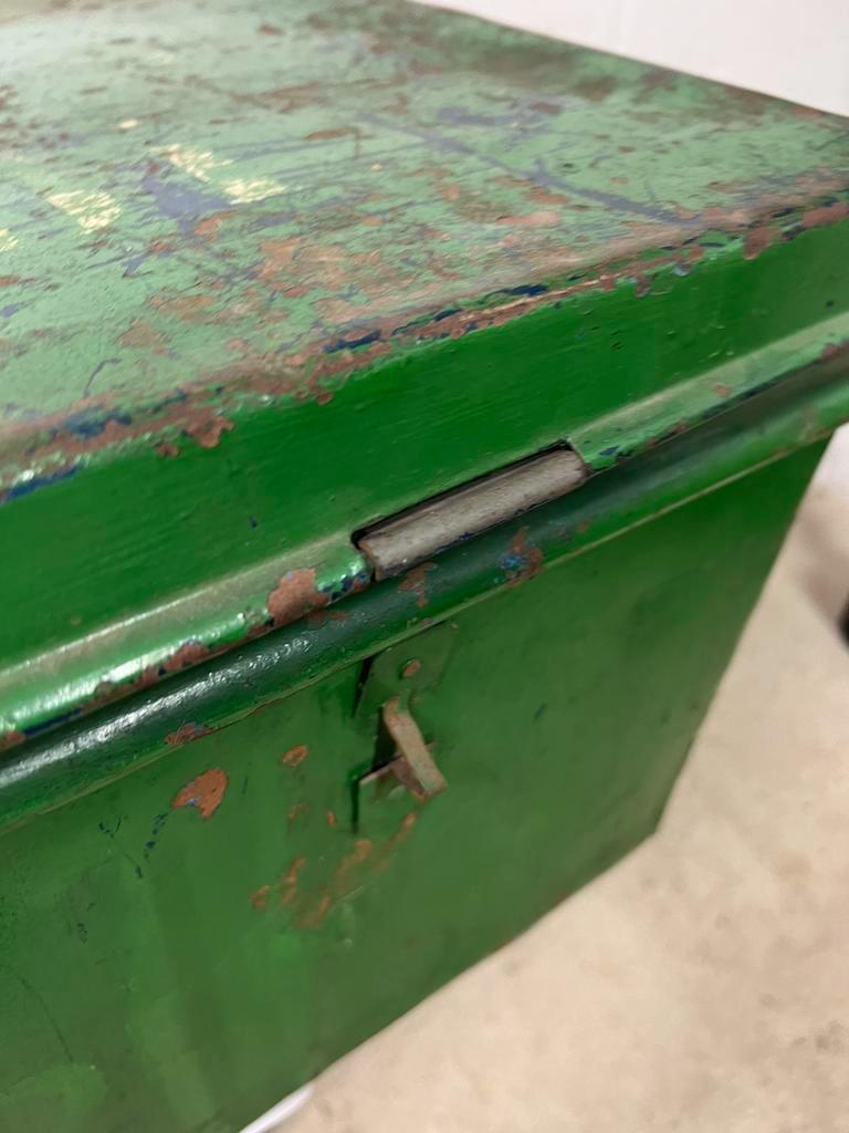 Vintage green industrial trunk