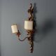 Antique wall sconces in carved lacquered and gilded wood, Italy, 20th century.