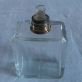 Lot of 4 glass toilet bottles, silver metal caps