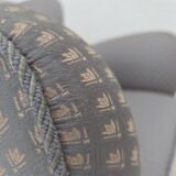 1950s, Danish armchair, furniture fabric, carved oak wood.