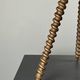 Midcentury wood turned barley twist side table with cork screw legs 1950s