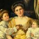 "Family Scene". Oil on canvas.