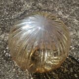 Antique amber glass globe for lighting, lamp, pendant, vintage portable light.