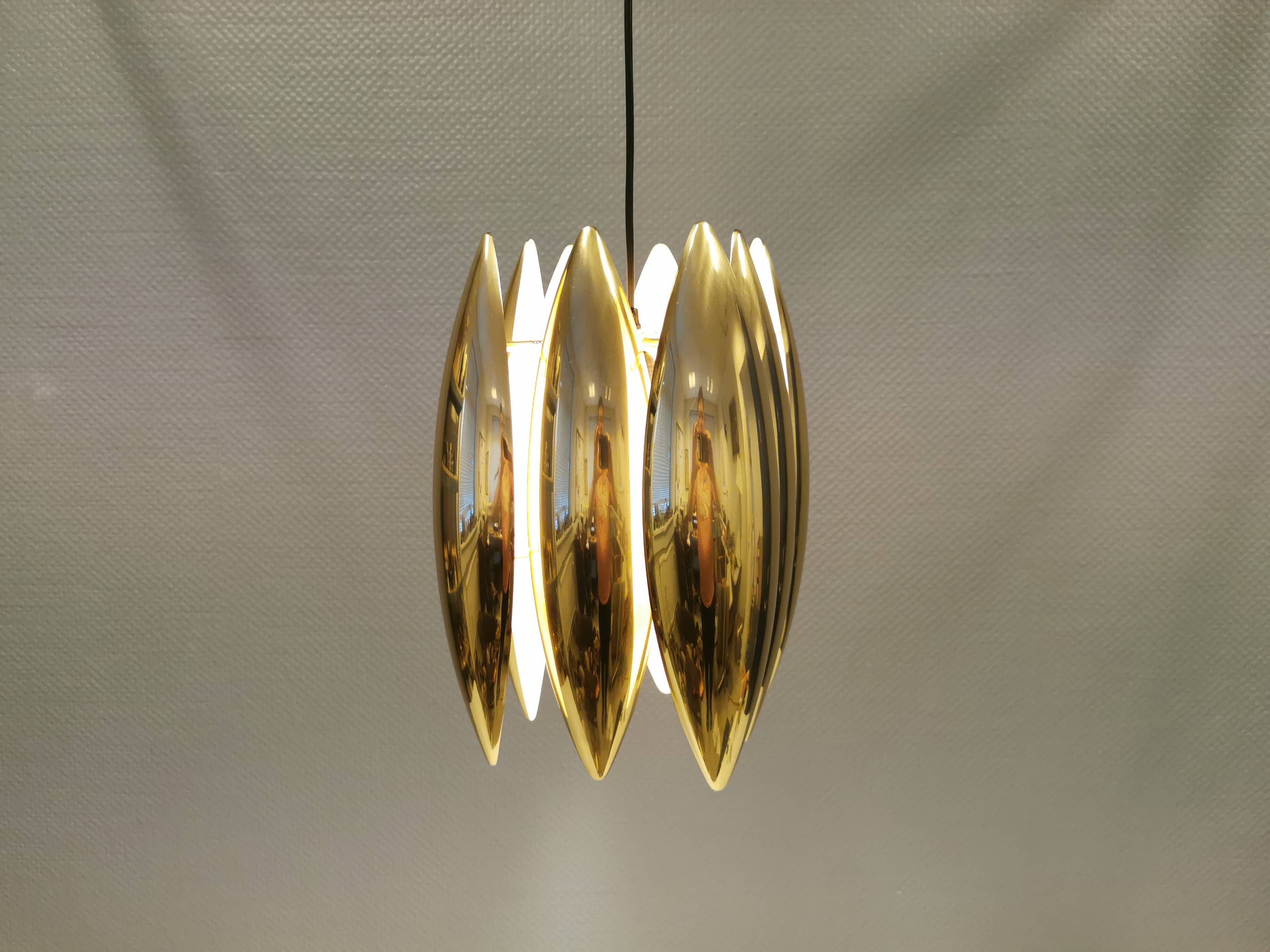 Kastor lamp in brass, designed by Jo Hammerborg in 1969 and produced by Fog og Mørup.