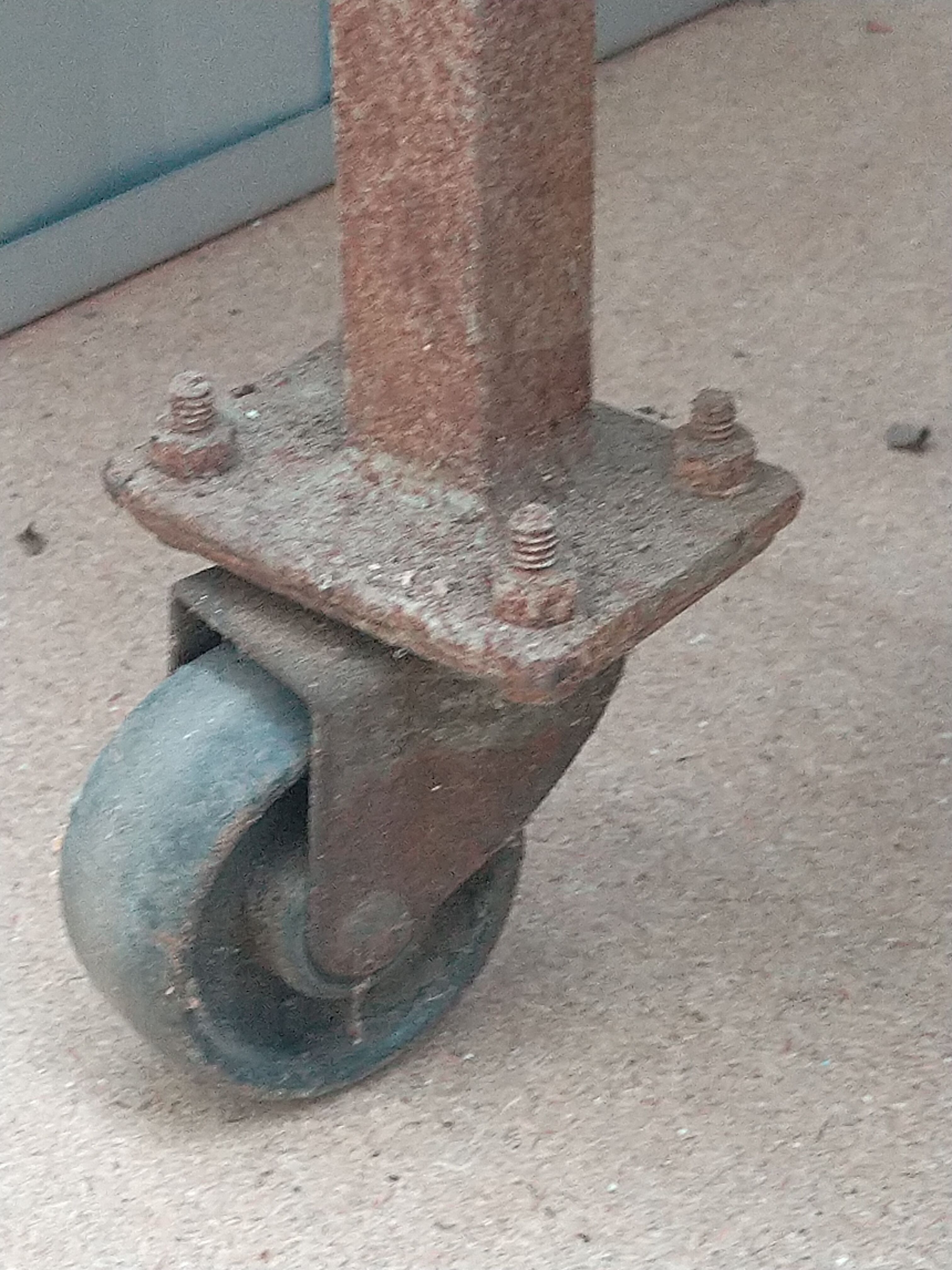 Wooden shelf on wheels