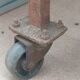 Wooden shelf on wheels