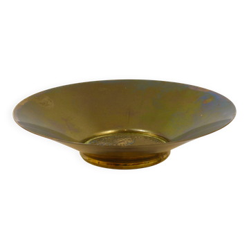 Plateau Carl Auböck II en laiton, bol, vide-poche, pièce Maria Theresia, Autriche, années 1950