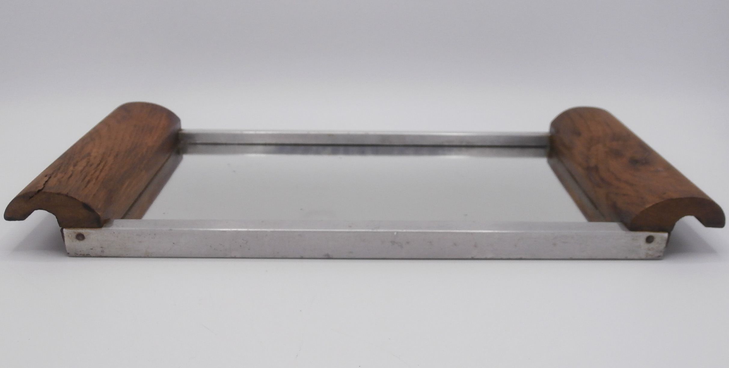 Tray handles wooden mirror