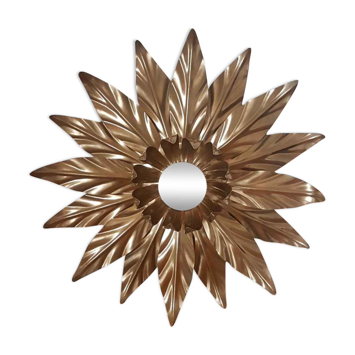 Plafonnier fleur métal années 70