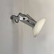 Pair of vintage adjustable wall lights, chrome and white lacquered metal, France 70