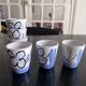 6 ceramic cups hand painter