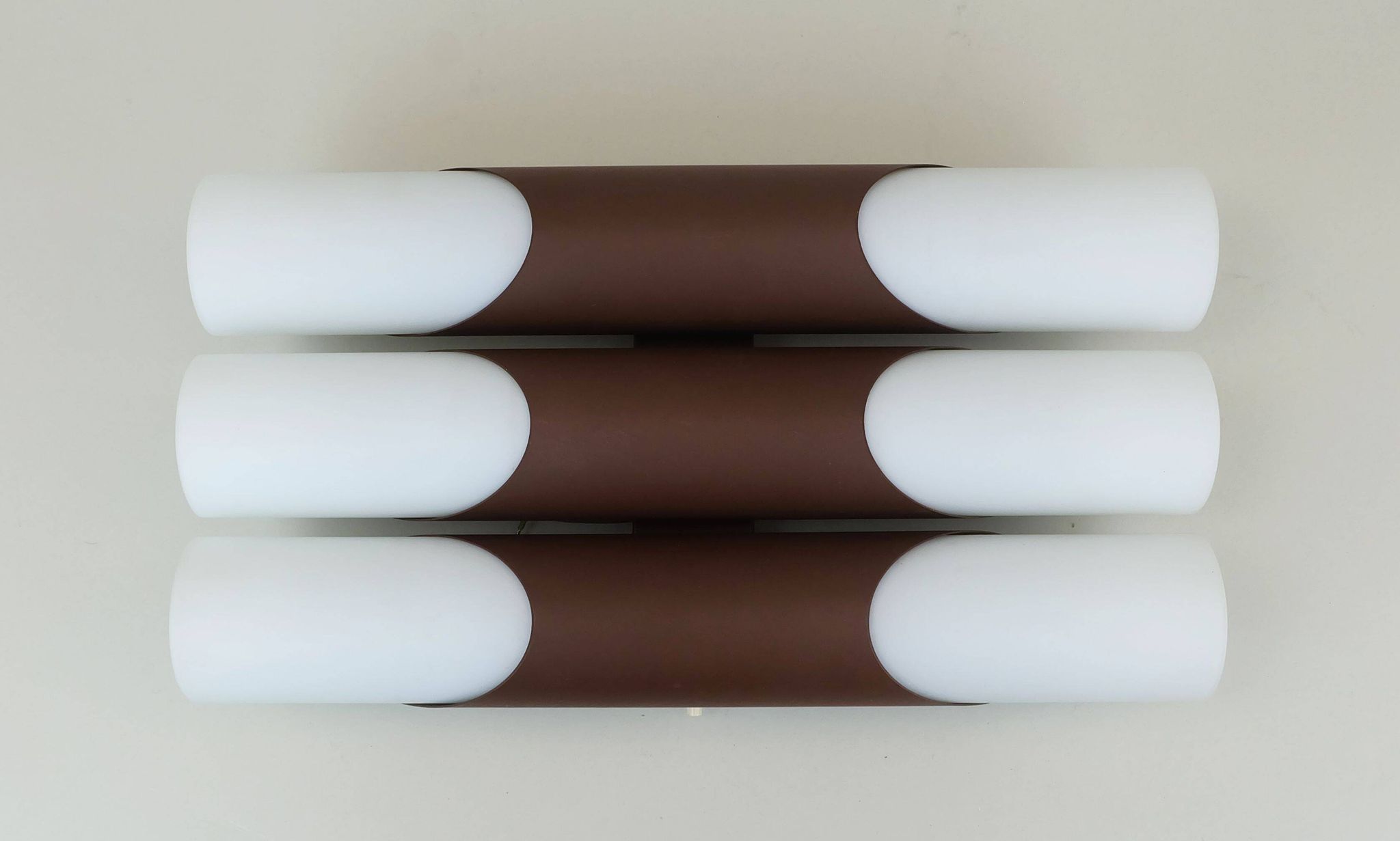 Wall lamp design klaus link for neuhaus-leuchten 1960s metal satin glass