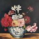 Oil on canvas still life with flowers in a vase early 20th century