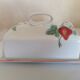 Beurrier porcelaine décor fruits rouges