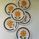 6 plates in vintage Italian earthenware 1970
