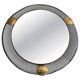 Round wall mirror in brass and black wire, 1960s, Germany