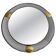 Round wall mirror in brass and black wire, 1960s, Germany