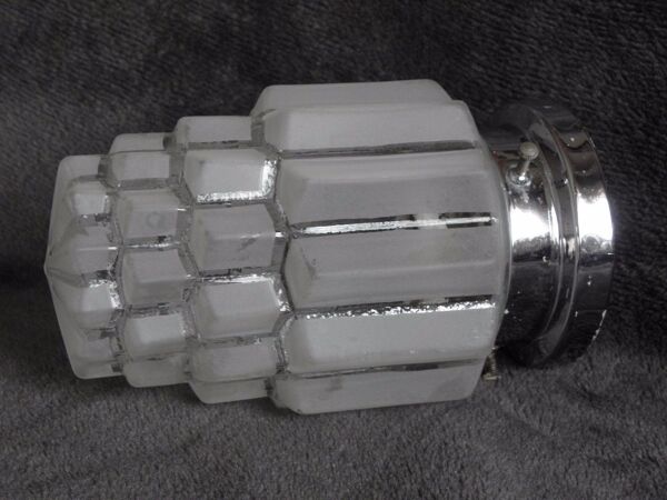 Suspension plafond abat-jour cage art déco