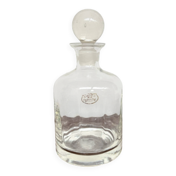 Carafe à whisky vintage en cristal de Paris avec étiquette d’origine