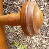 Rustic wooden coat rack turned in imitation of bamboo 1900 4 hooks