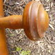 Portemanteau rustique en bois tourné à l'imitation du bambou 1900 4 patères