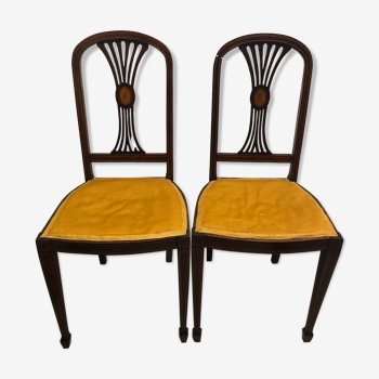 Art deco wood chairs / new inlaid