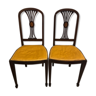 Art deco wood chairs / new inlaid