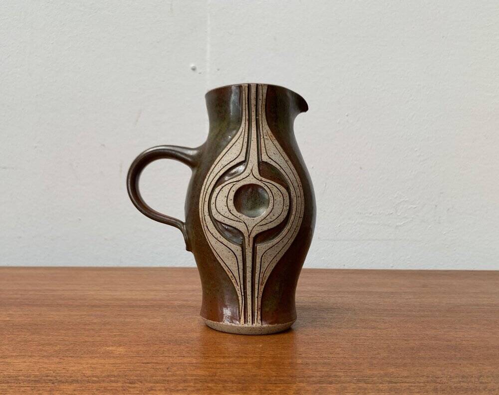 A studio pottery jug from the mid-century by Marianne Stark for Michael Andersen, Bornholm, 1960s.