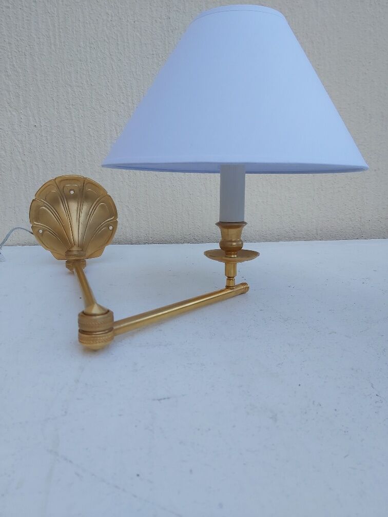 Pair of gilded bronze wall lamps