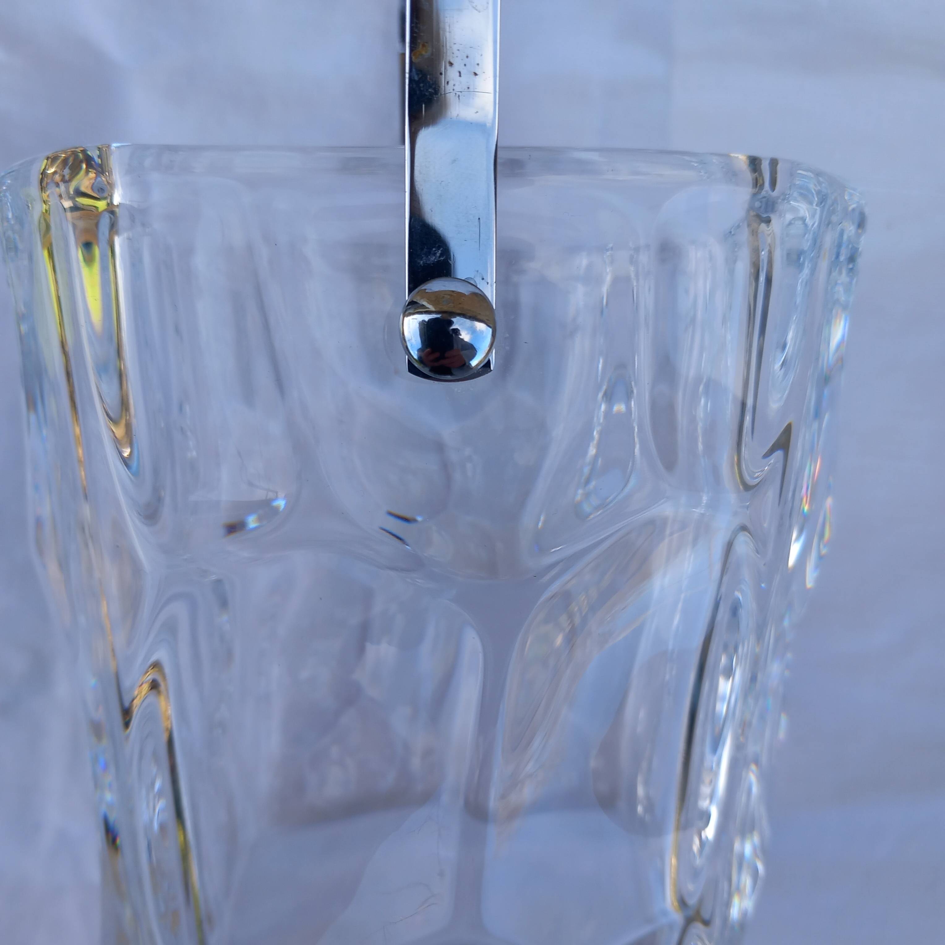 Ice bucket and 2 vintage whisky glasses in Sèvres crystal