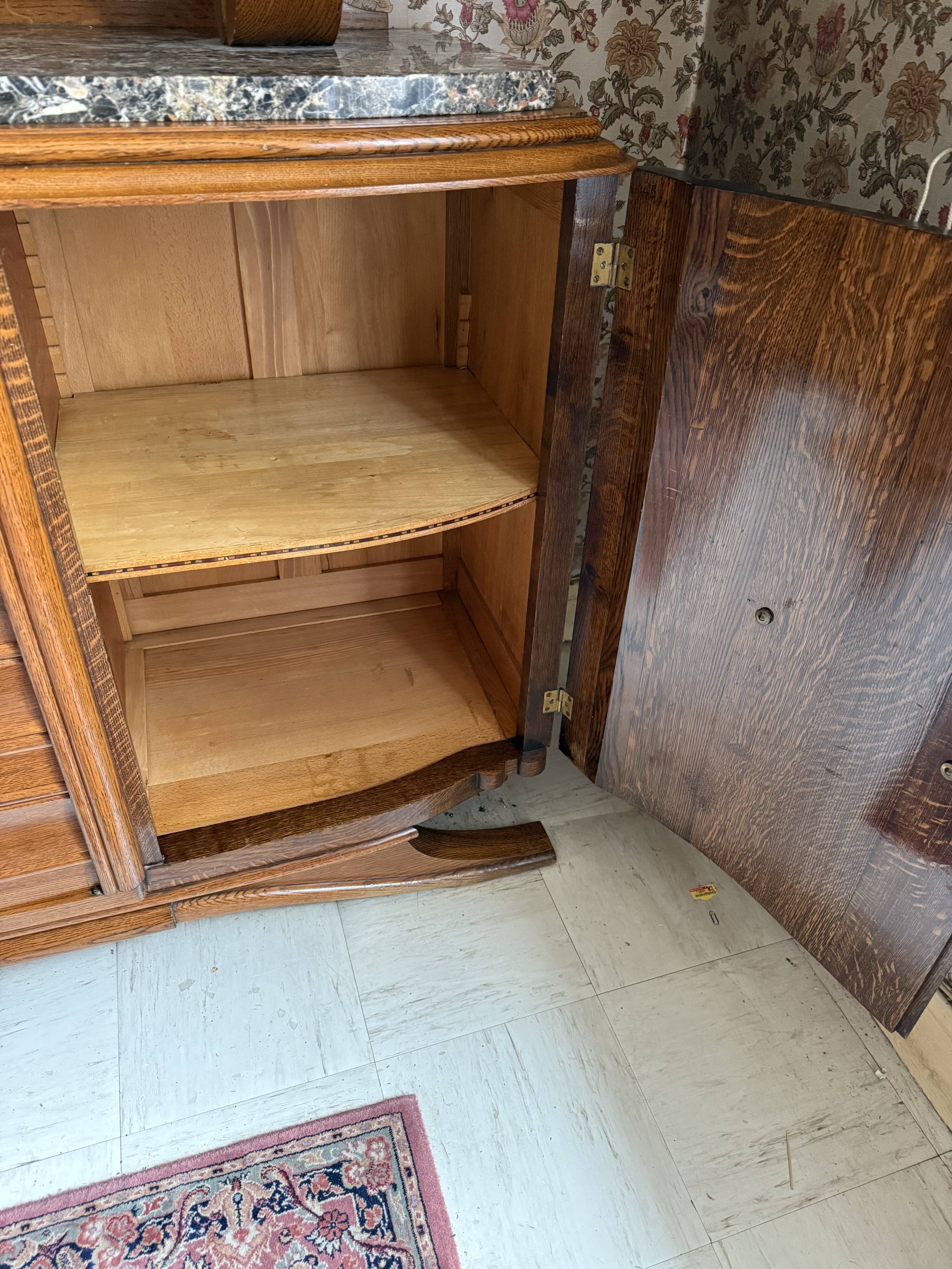 Buffet sideboard solid wood marble stone