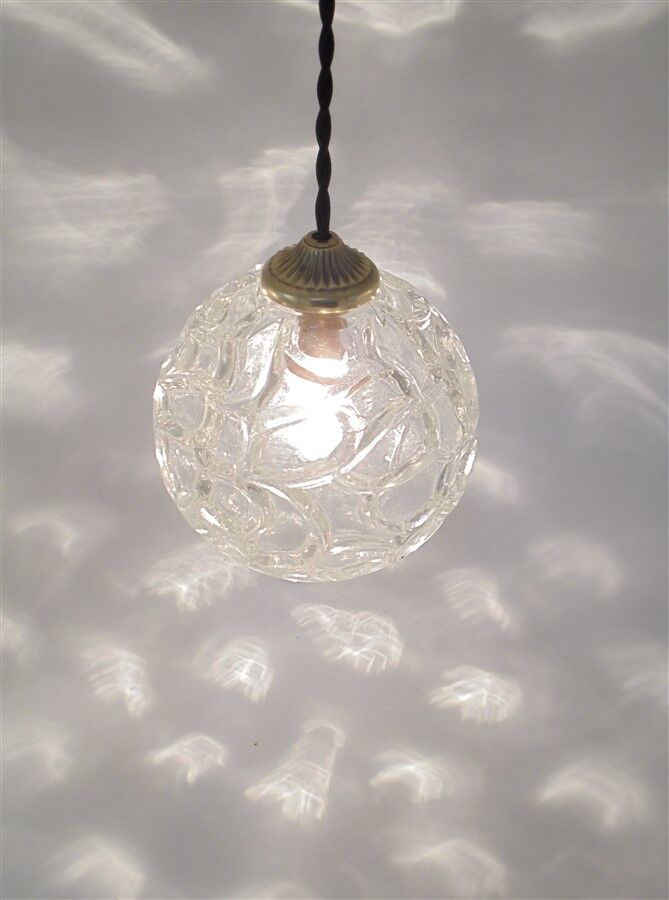 Glass ball pendant light