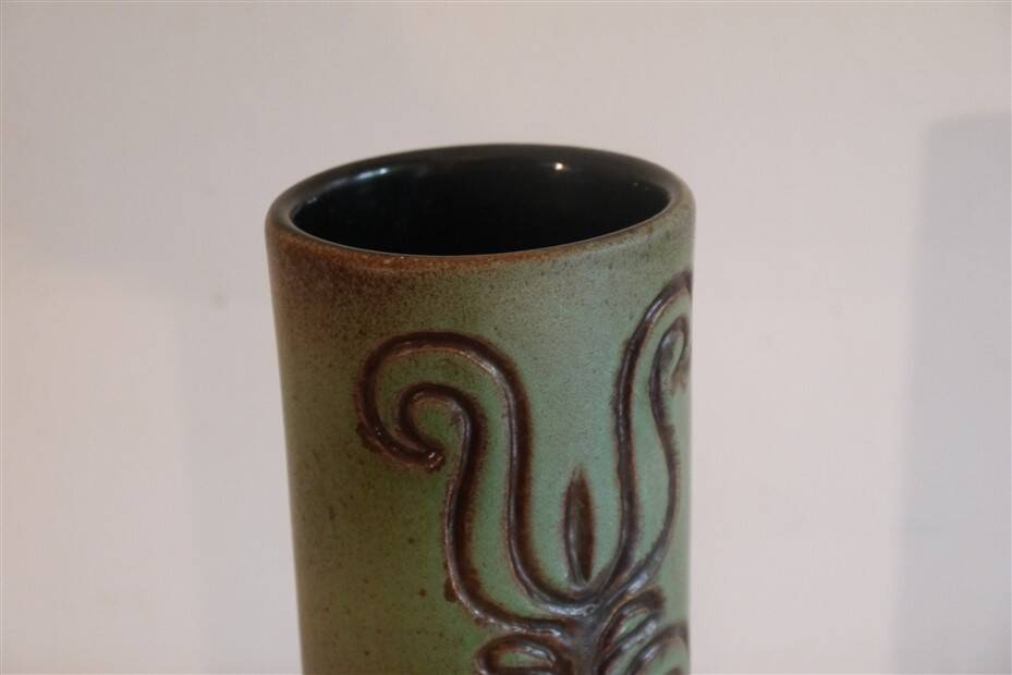 Ceramic roller vase by Jean Varoqueux, 1960