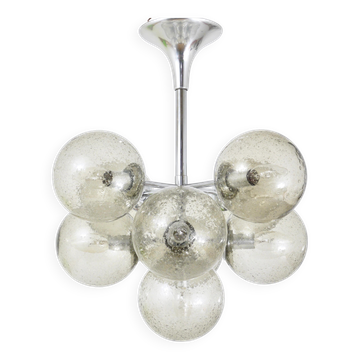 E. R. Nele Temde lustrous atomic chrome Sputnik Space Age pendant lamp tulip