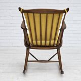 1960-70s, Danish design by Farstrup Stolefabrik, reupholstered rocking chair.