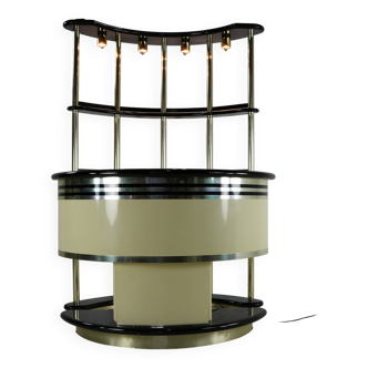 Seventies design dry bar by Harvey Guzzini for Stilglass Donati