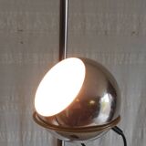 Eyeball type floor lamp/reading light in chrome metal - 1970s
