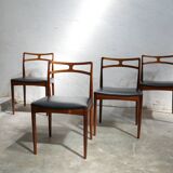 Series of 4 vintage Scandinavian rosewood chairs by Johannes Andersen for Chr. Linneberg