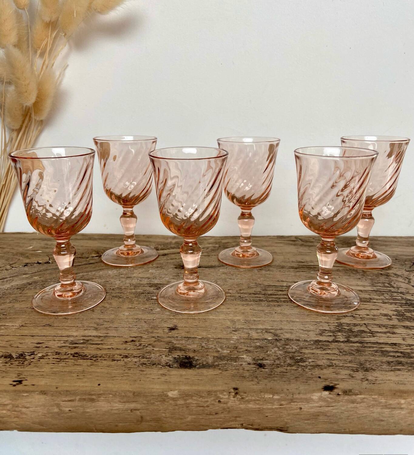 6 Rosaline liqueur glasses Arcoroc France