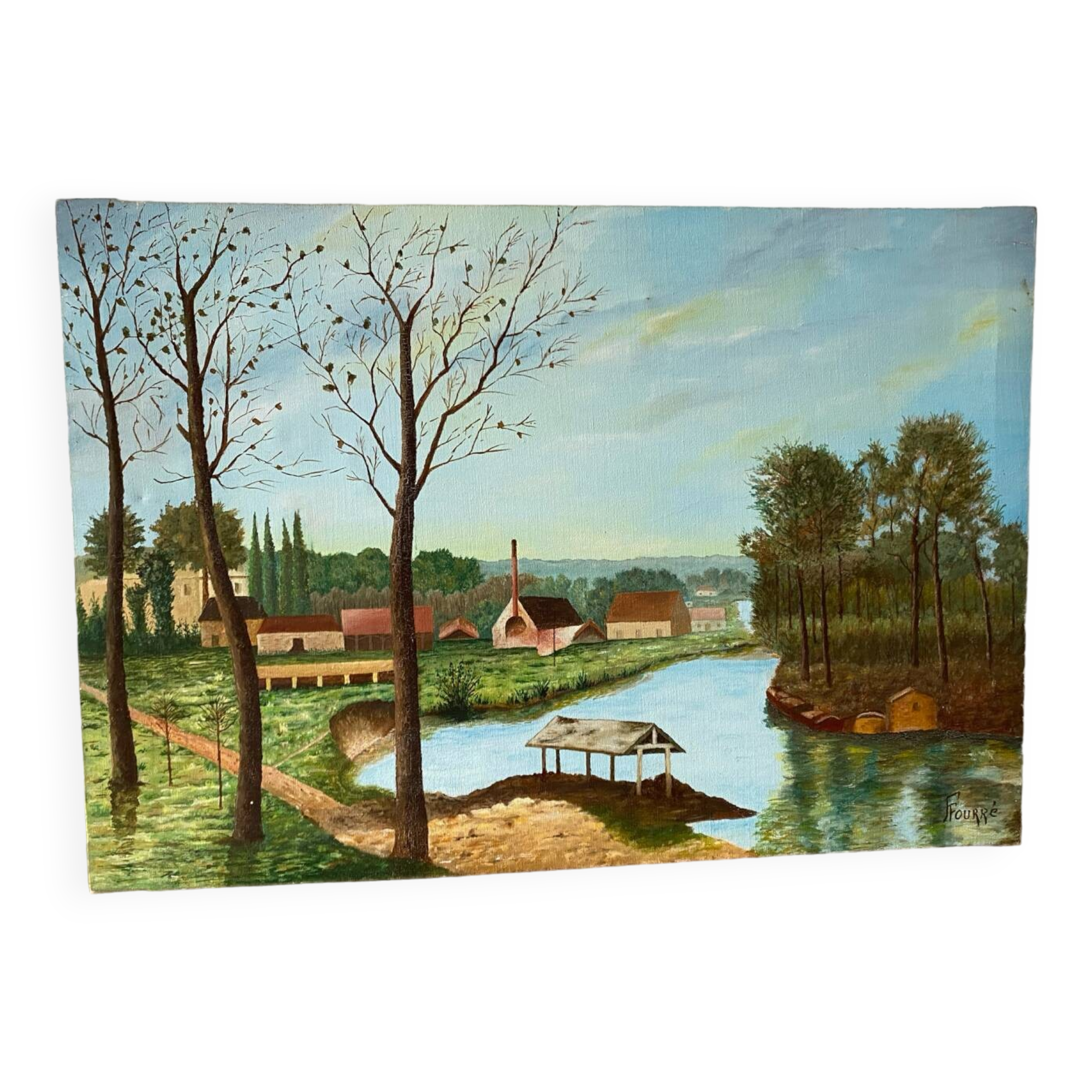 Naive landscape sign of the 20th century