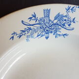 Hollow plate in earthenware decorated with flowers